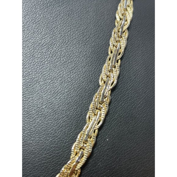 Gold Plated 26” Flat Necklace Matching Bracelet - Picture 5 of 6